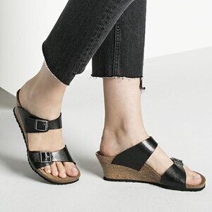 NWT Birkenstock Black Wedge Sandal "Dorothy" Size 41